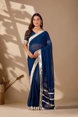 Buy New Elegant Designer Saree with Gota Border KcPc