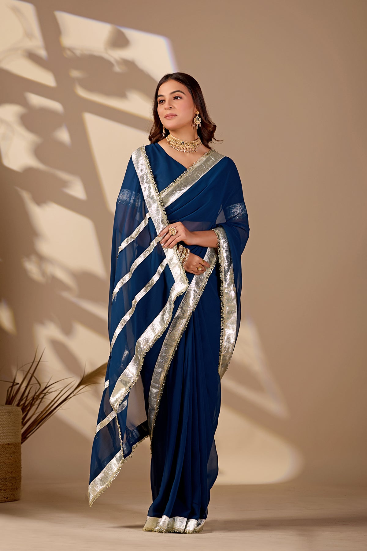 Buy New Elegant Designer Saree with Gota Border KcPc