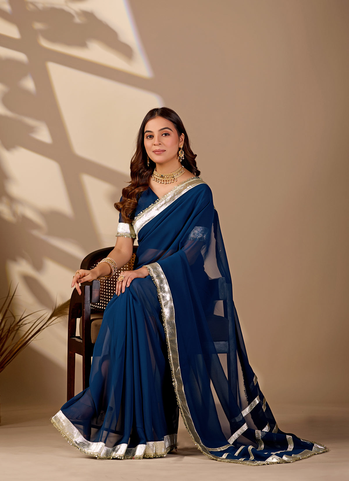 Buy New Elegant Designer Saree with Gota Border KcPc