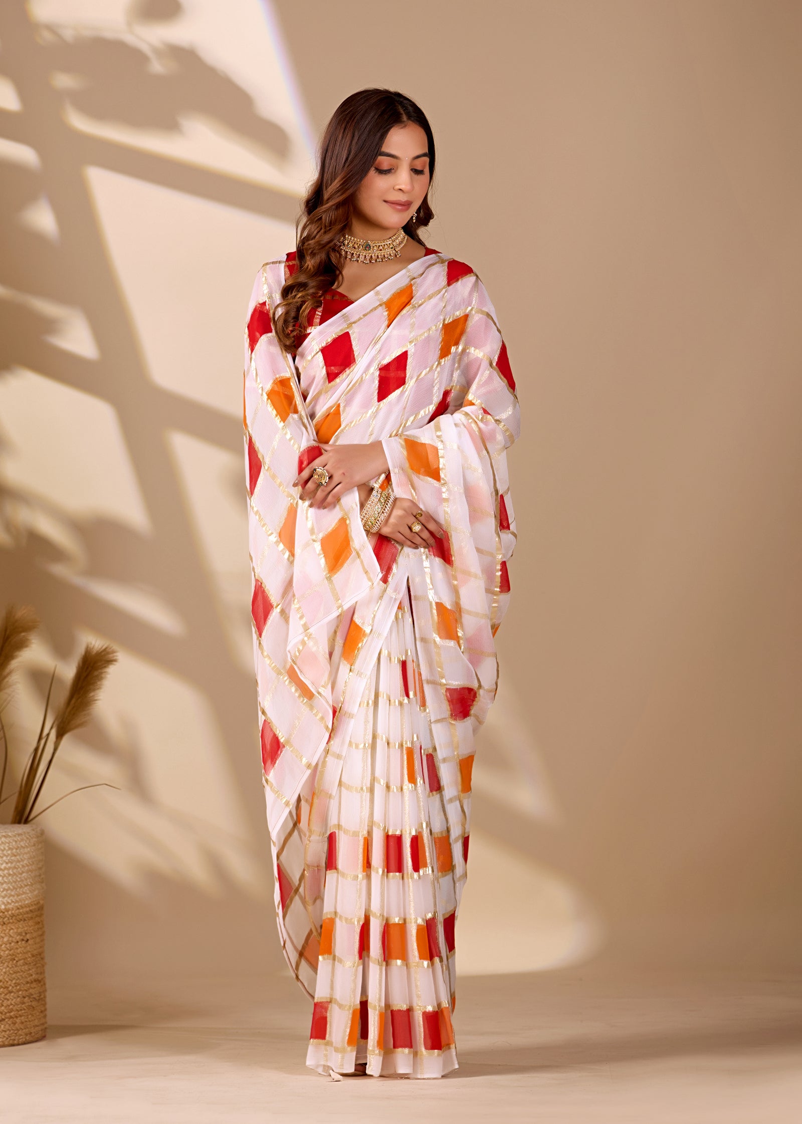 Buy New Designer Faag Style Saree for Festive Wear KcPc Image