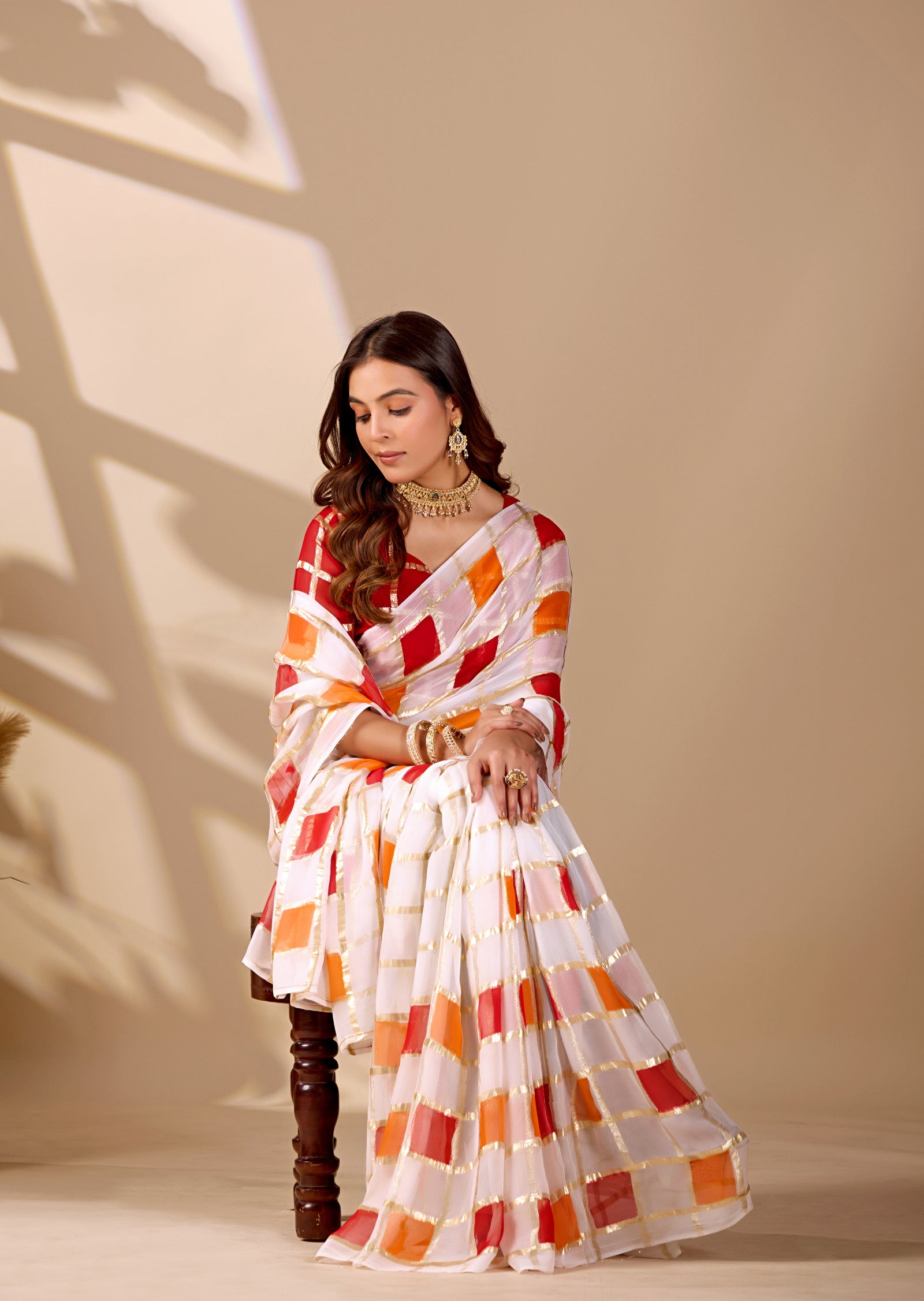 Buy New Designer Faag Style Saree for Festive Wear KcPc Image