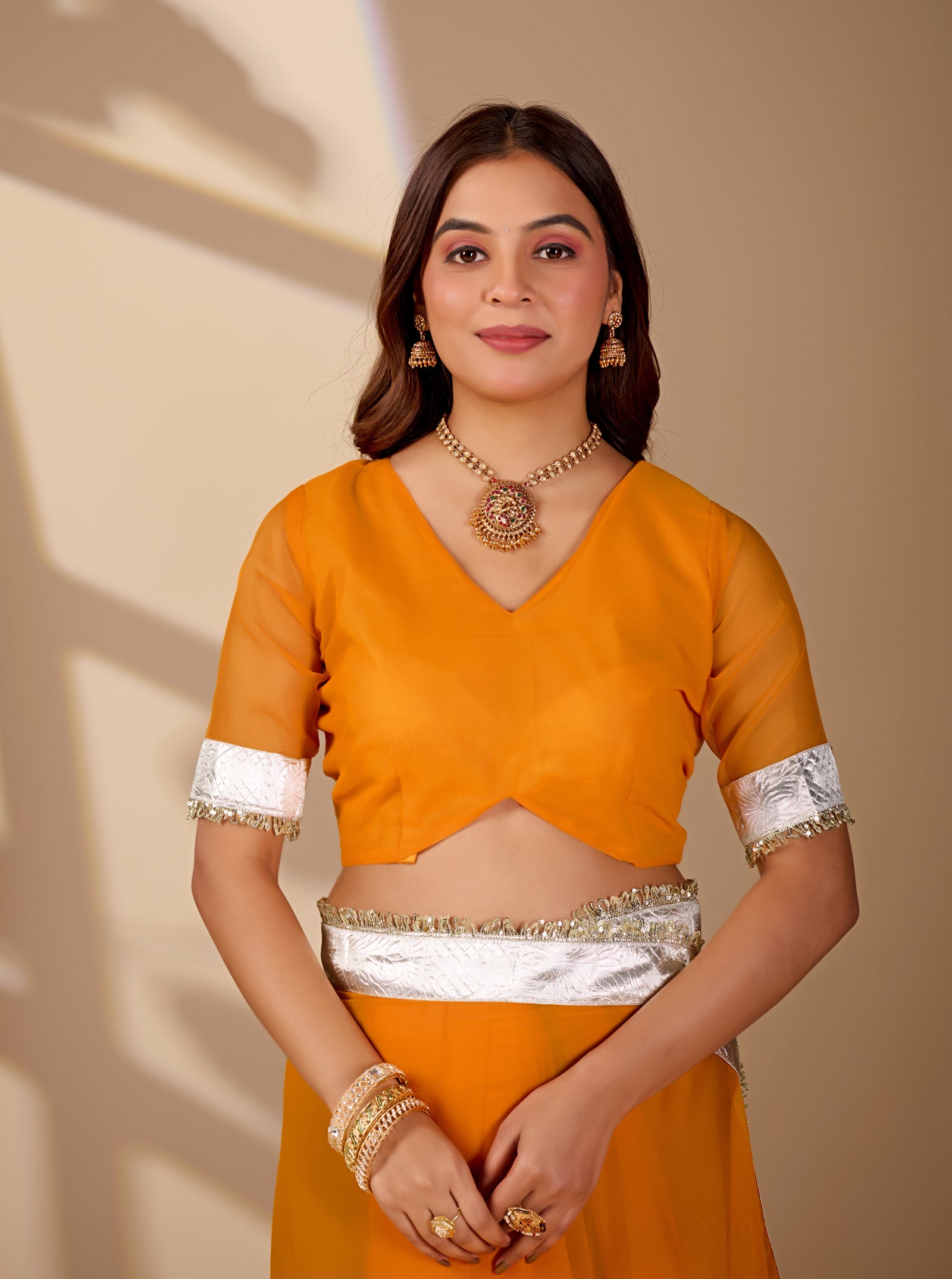 Buy New Letest Stylish Saree with Rich Gota Border Work KcPc