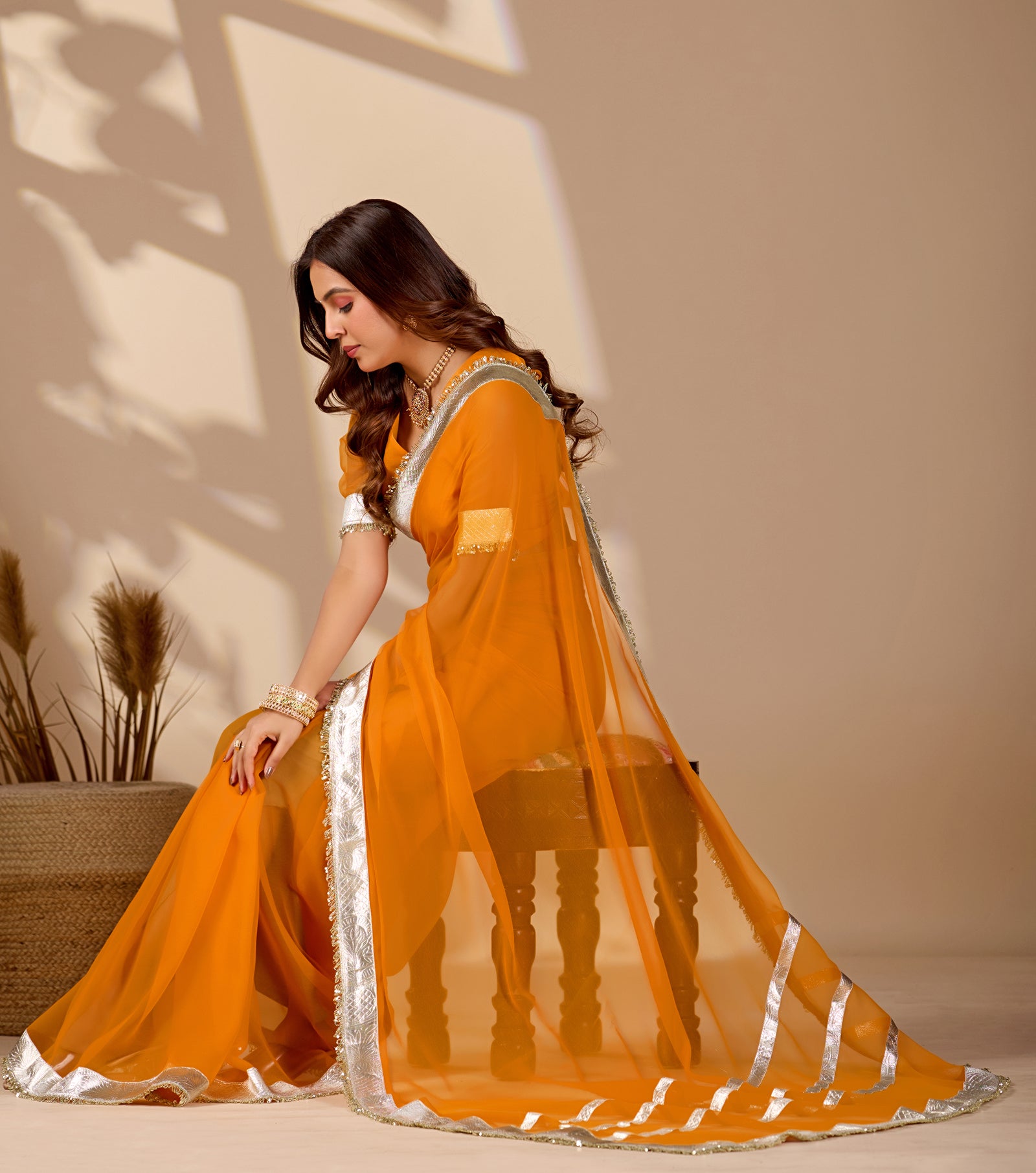 Buy New Letest Stylish Saree with Rich Gota Border Work KcPc