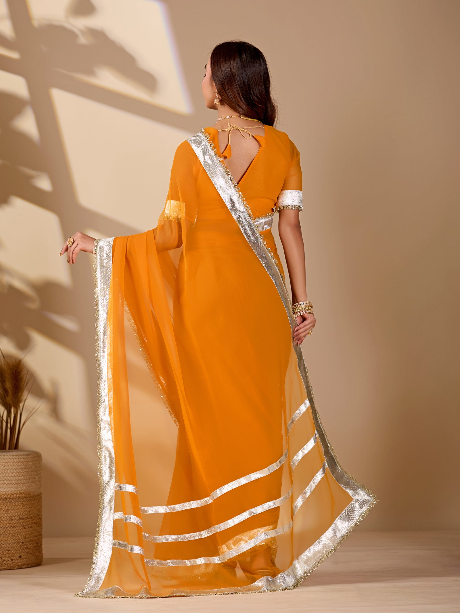 Buy New Letest Stylish Saree with Rich Gota Border Work KcPc