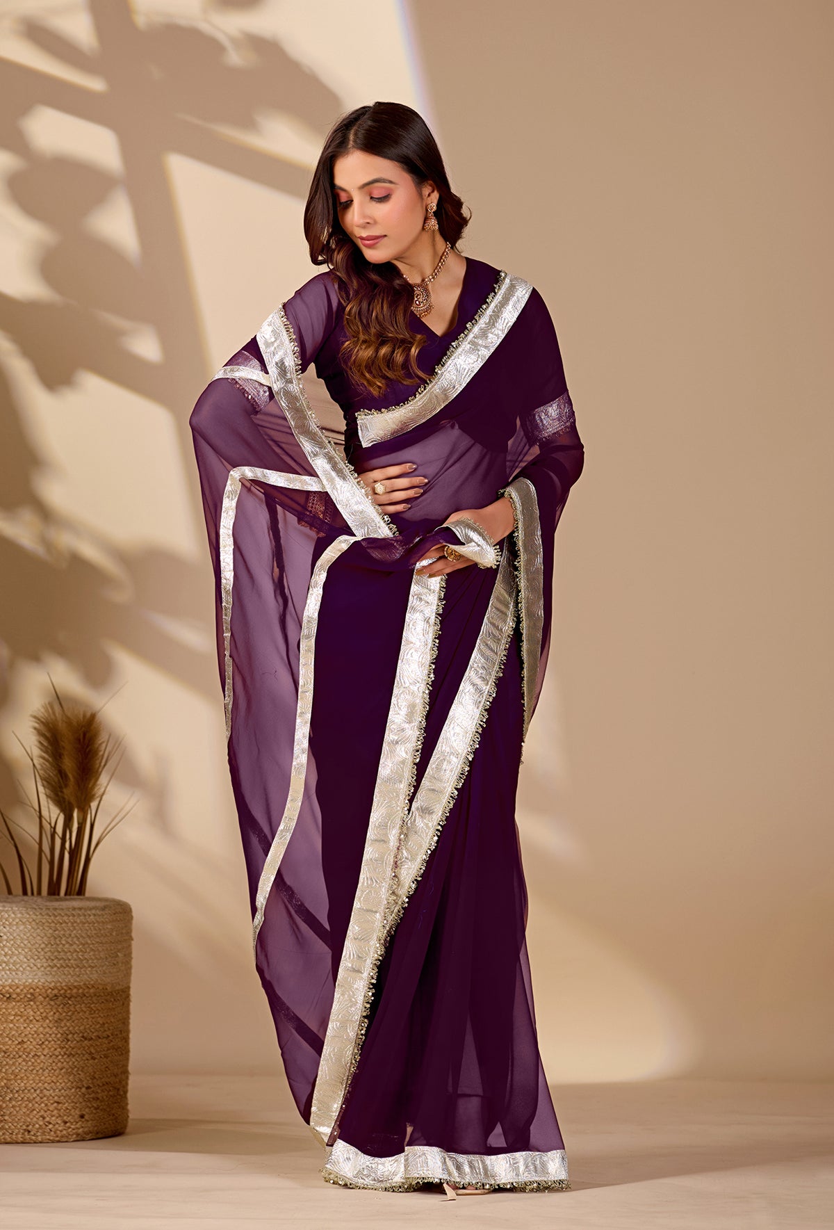 Buy New Premium Classic Designer Saree with Gota Detailing KcPc