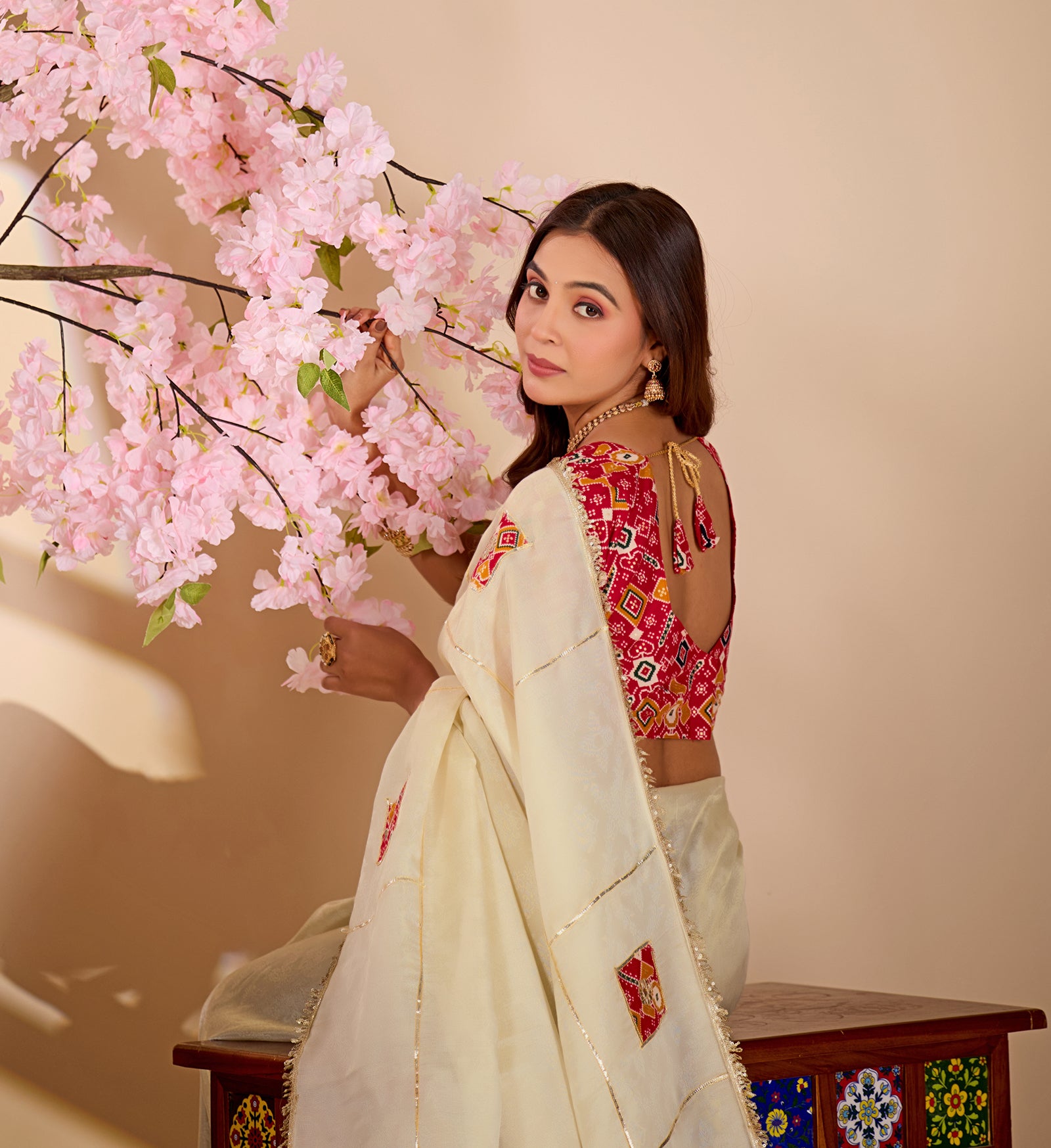 KcPc Royal Look Tissue Silk Saree with Gota Patti WorkGAN