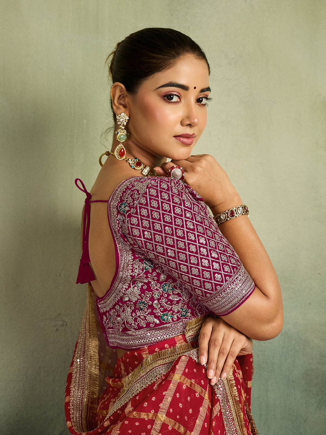 KcPc Royal Bandhani Style Georgette Saree for Celebrations BAL