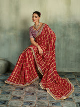 KcPc Royal Bandhani Style Georgette Saree for Celebrations BAL