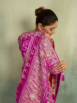 KcPc Premium Bandhani Gaji Silk Saree with Elegant Gota PattiAMT