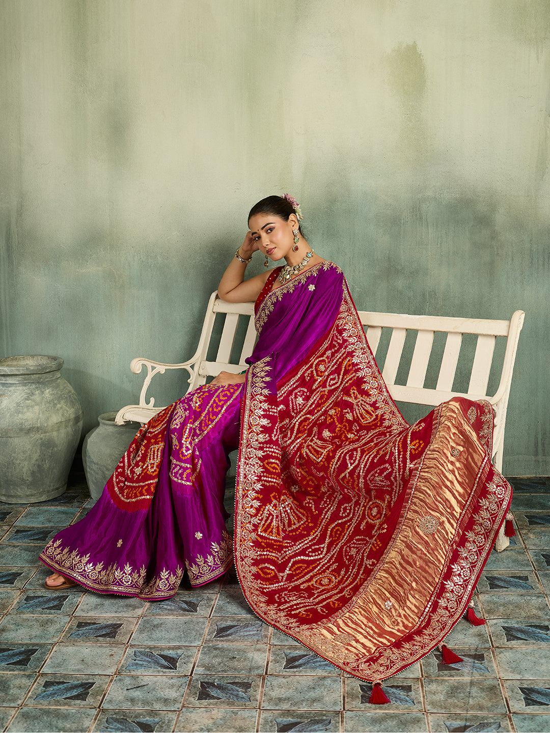 KcPcRoyal Gaji Silk Saree with Gota Patti WorkAMT