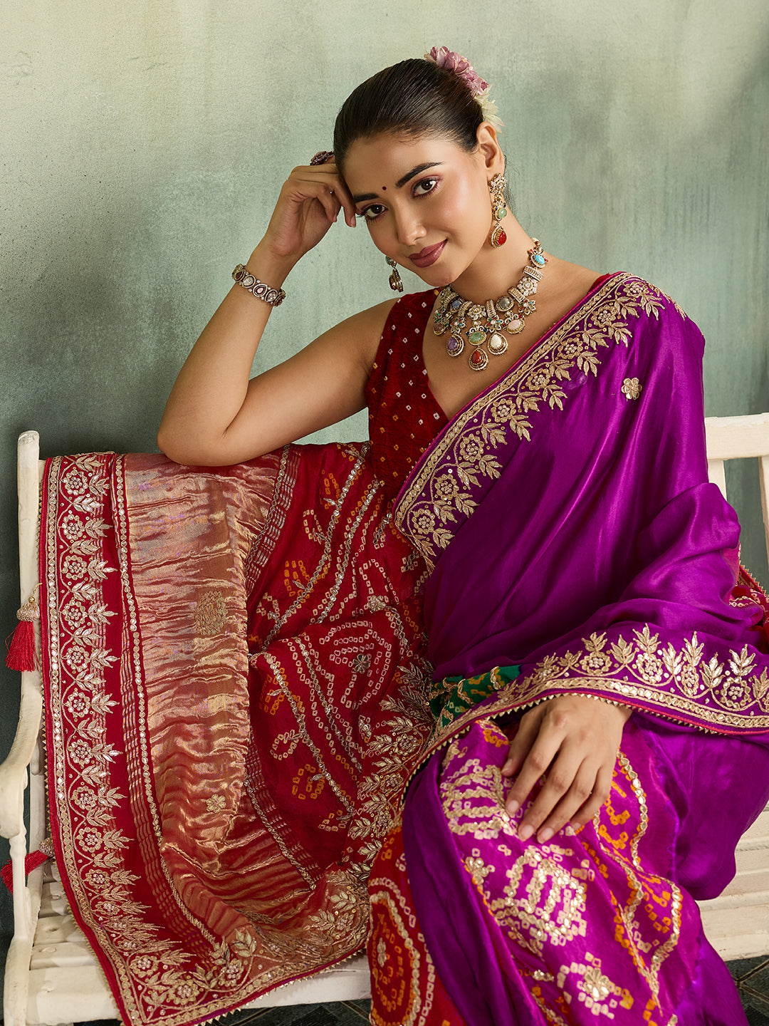 KcPcRoyal Gaji Silk Saree with Gota Patti WorkAMT