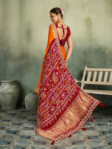 KcPc Premium Gaji Silk Bandhani Saree with Gota Patti WorkAMT