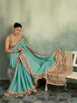 KcPc Premium Printed Saree with Beautiful Zari Weaving Detailing VJT