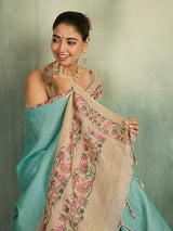 KcPc Premium Printed Saree with Beautiful Zari Weaving Detailing VJT