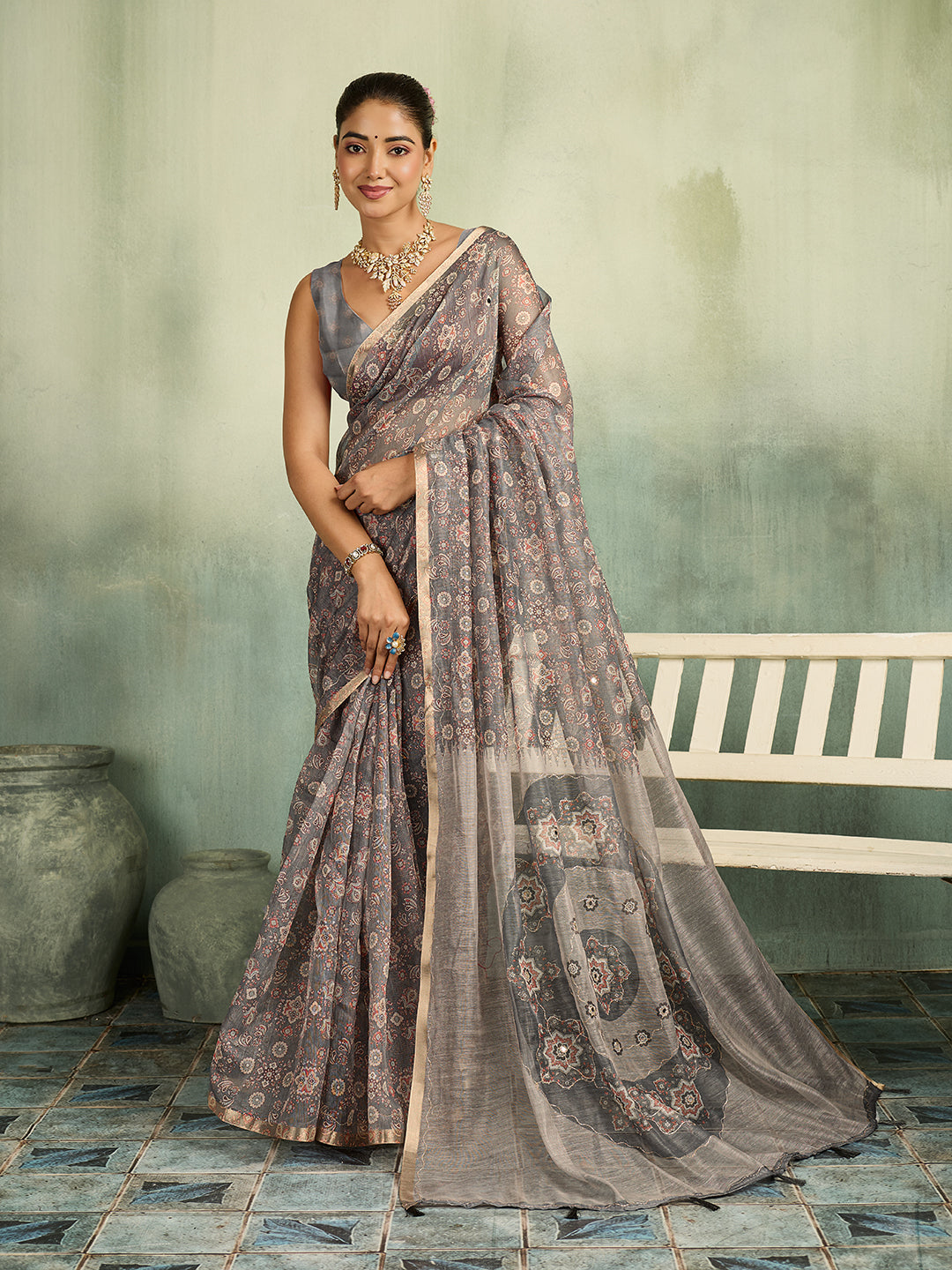 KcPc Premium Printed Cotton Silk Saree Collection for Women STL