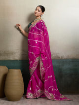 Leheriya style Georgette saree for party and festive