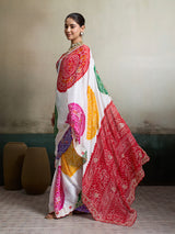 By Bandhani Saree With Traditional wear
