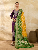 KcPc New Latest Jacquard Silk Bandhani Dupatta with Handmade Work