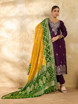 KcPc New Latest Jacquard Silk Bandhani Dupatta with Handmade Work
