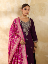 KcPc Festive Special Dola Silk Dupatta with Zari Weaving SACR