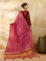KcPc New Latest Art Silk Bandhani Style With Tari Border Work DupattaKcPc