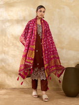 KcPc New Latest Art Silk Bandhani Style With Tari Border Work DupattaKcPc