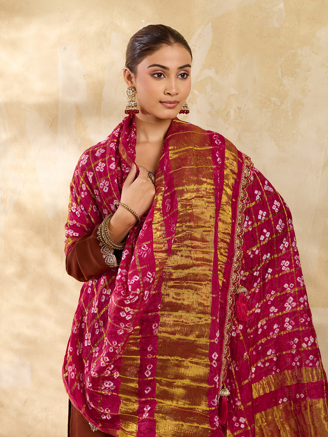 KcPc New Latest Art Silk Bandhani Style With Tari Border Work DupattaKcPc