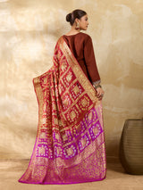 KcPc New Silk Bandhani Dupatta with Handmade Work