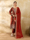 KcPc Festive Georgette Bandhani Dupatta with Elegant Swastik BorderKKPRKS