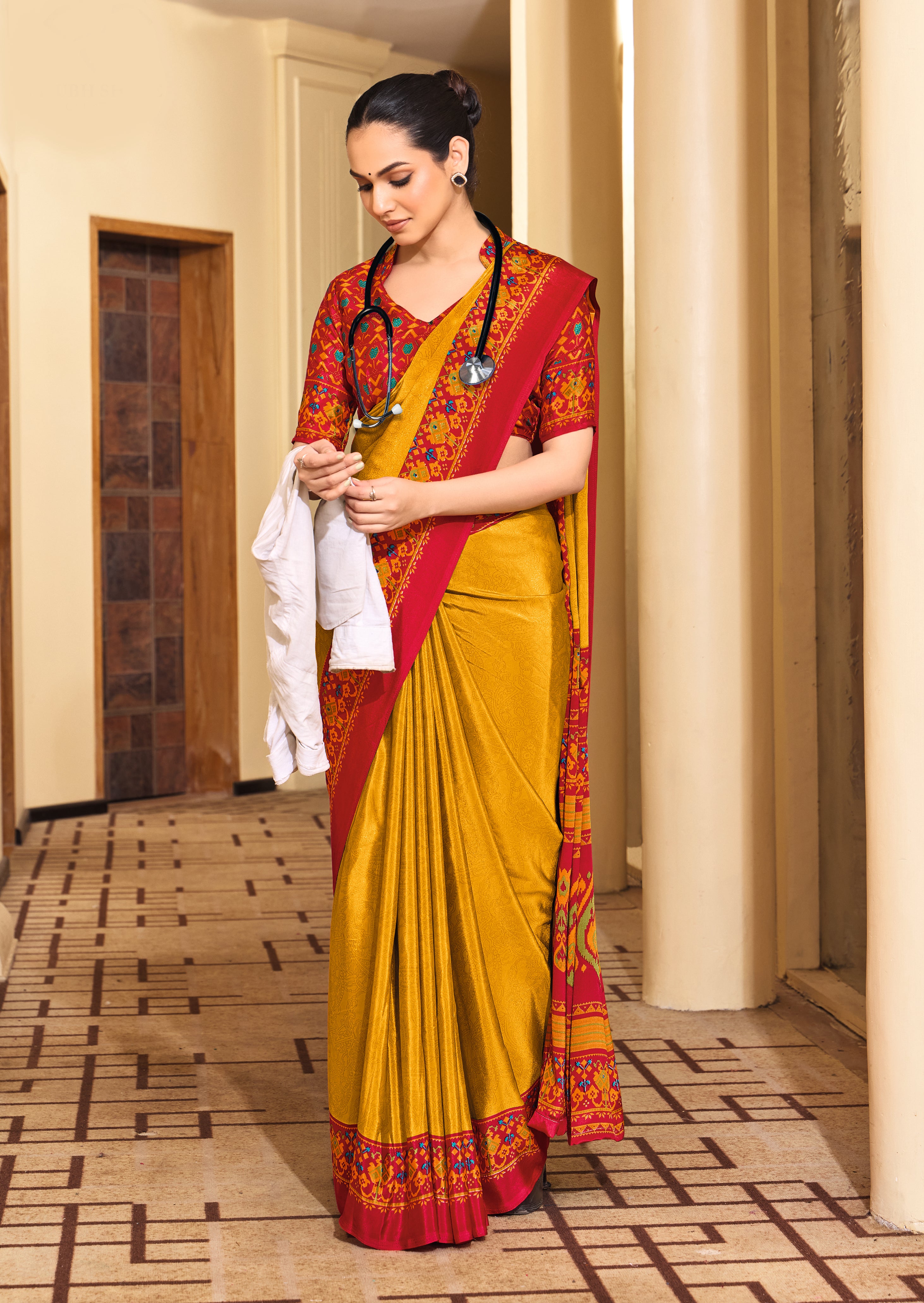Silk Fabric UniformOfficial Wear saree under 1500