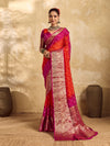 Viscos Silk Bandhani With Zari Border Saree under 2000