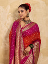 Viscos Silk Bandhani With Zari Border Saree under 2000