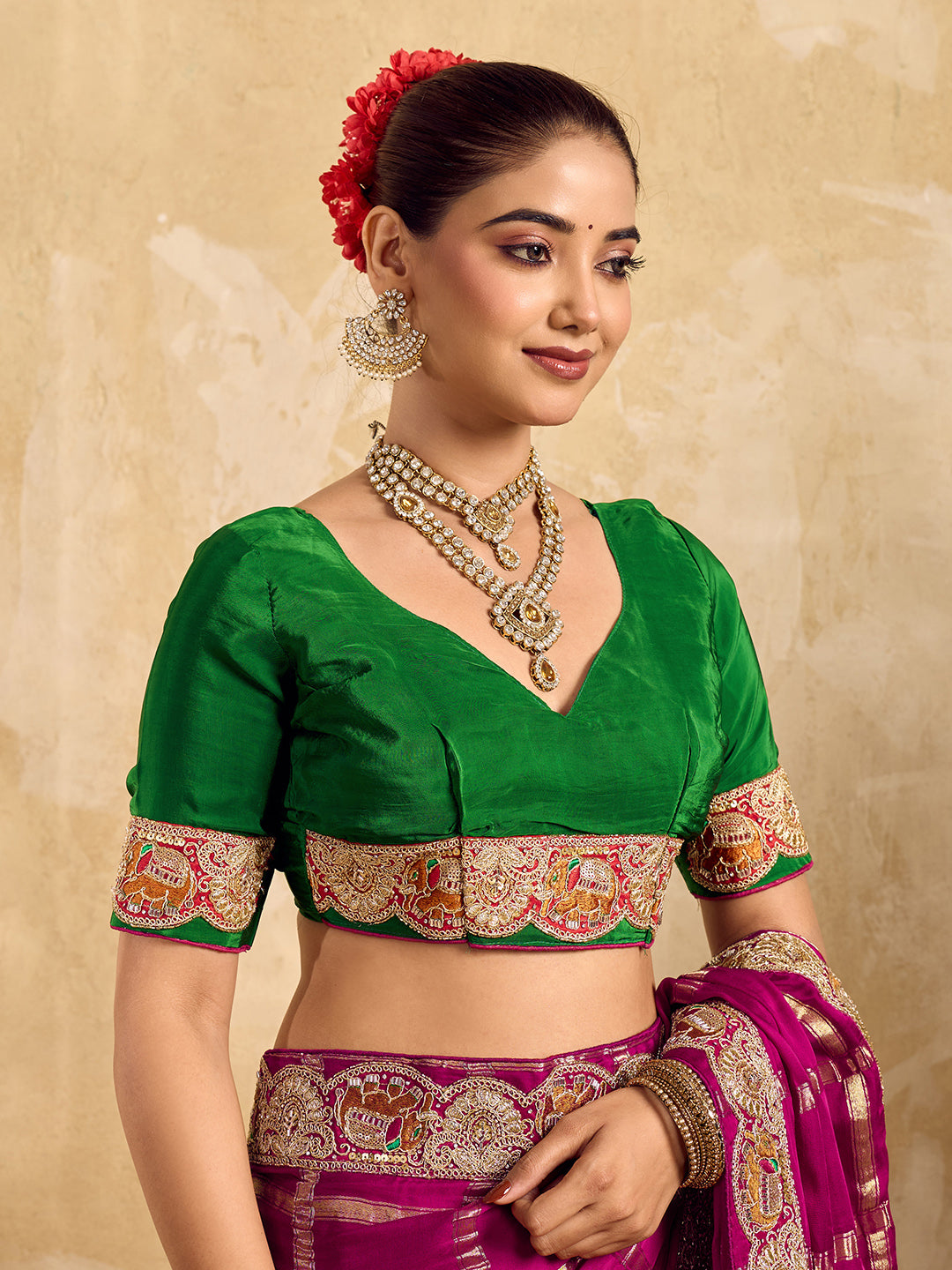 Buy Royal Modal Silk Festive Wear Saree Kcpc Image 8