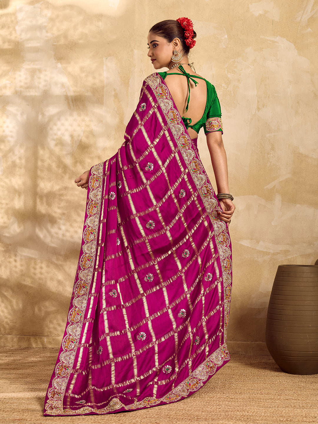 Buy Royal Modal Silk Festive Wear Saree Kcpc Image 7