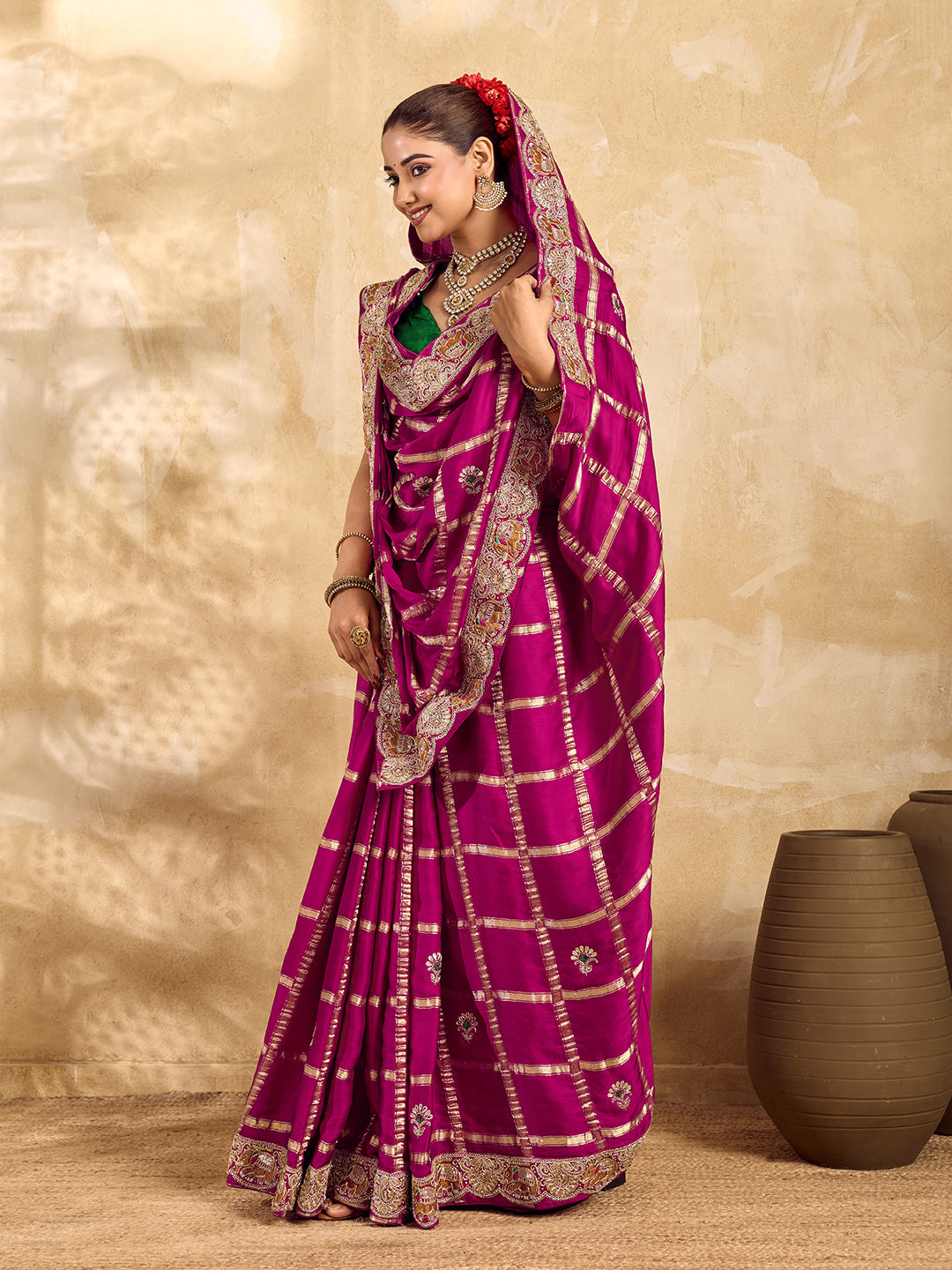 Buy Royal Modal Silk Festive Wear Saree Kcpc Image 4