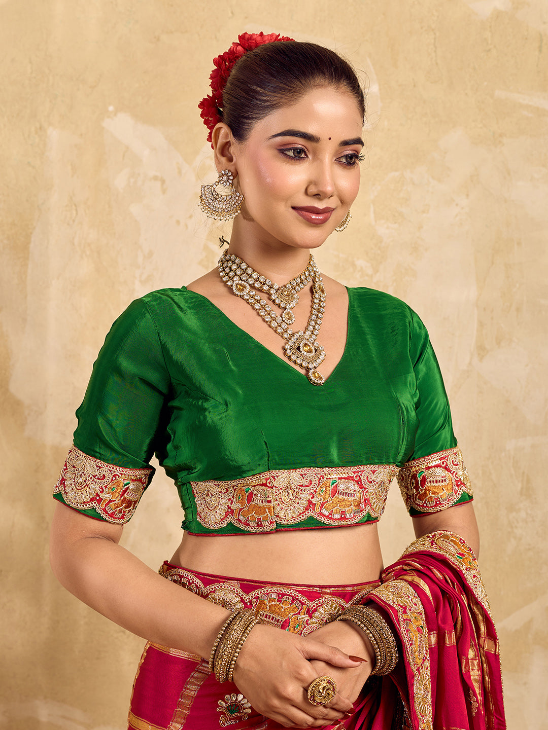 Buy Royal Modal Silk Festive Wear Saree Kcpc Image 8