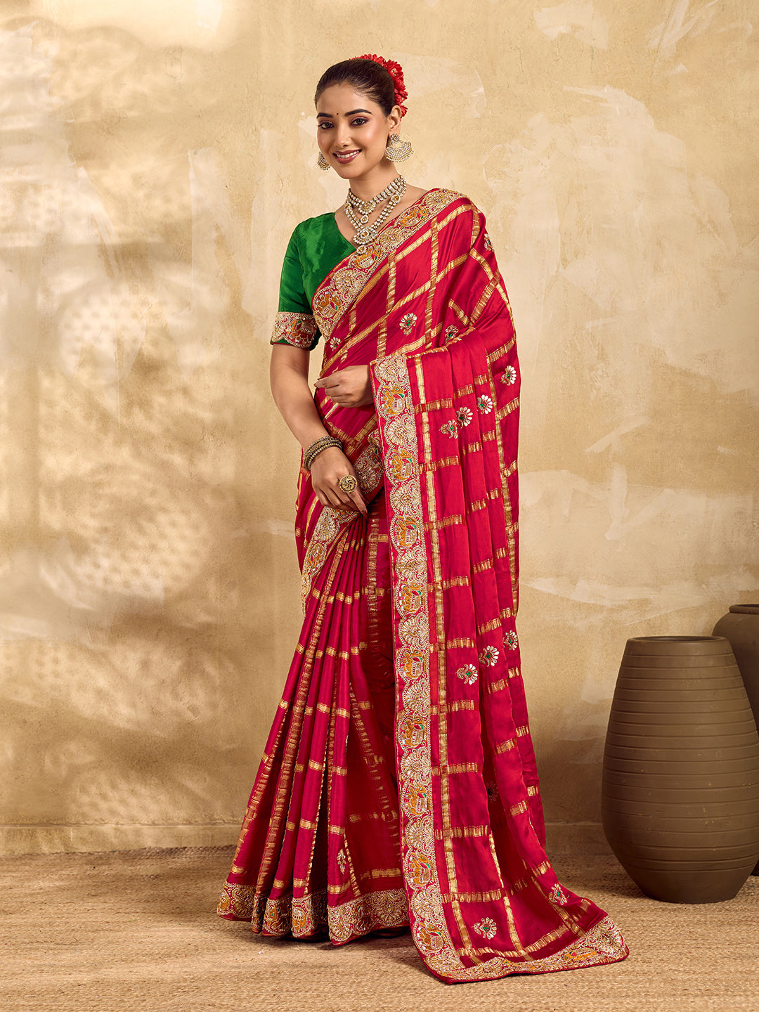 Buy Royal Modal Silk Festive Wear Saree Kcpc Image 1