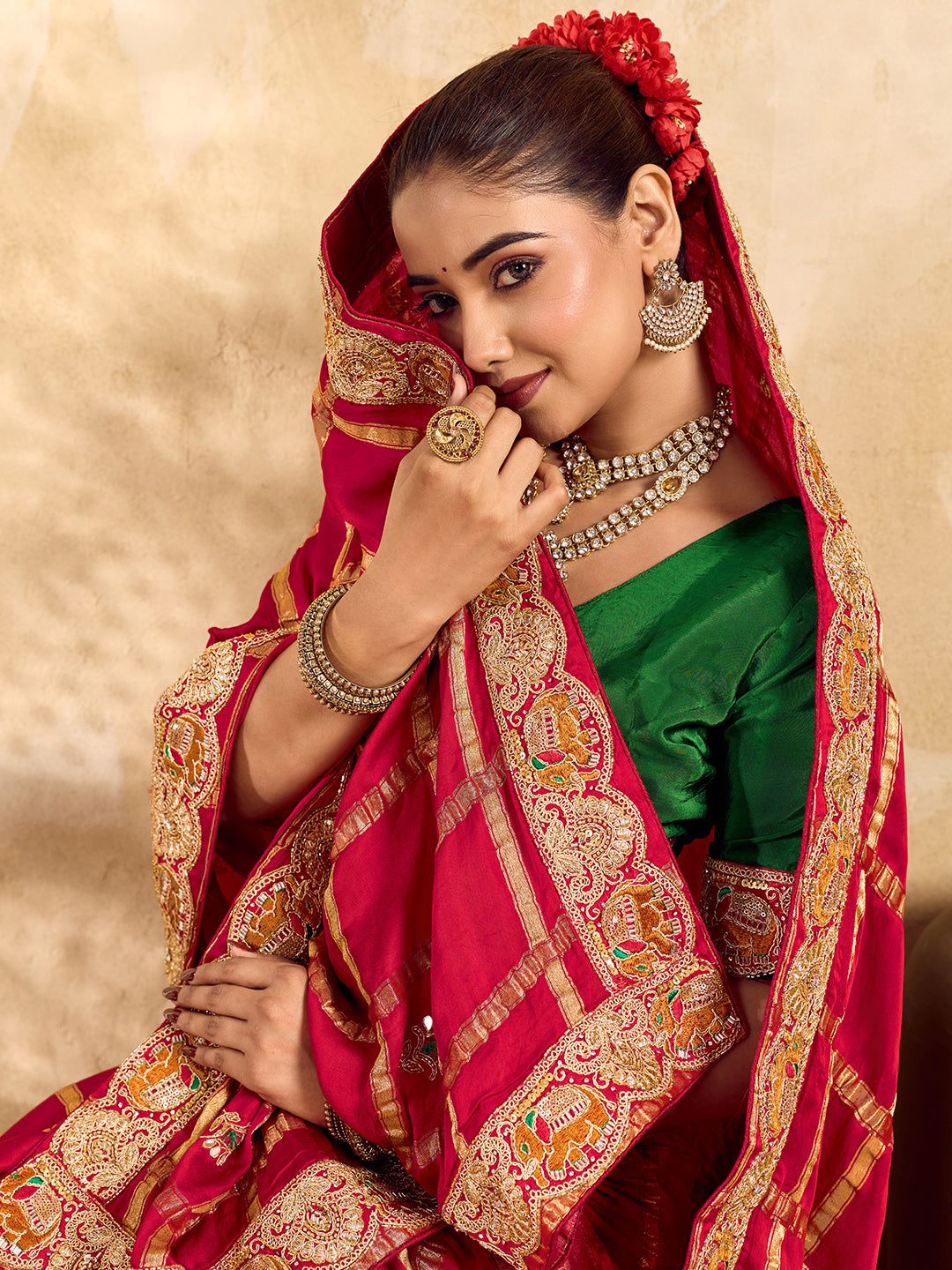 Buy Royal Modal Silk Festive Wear Saree Kcpc Image 5