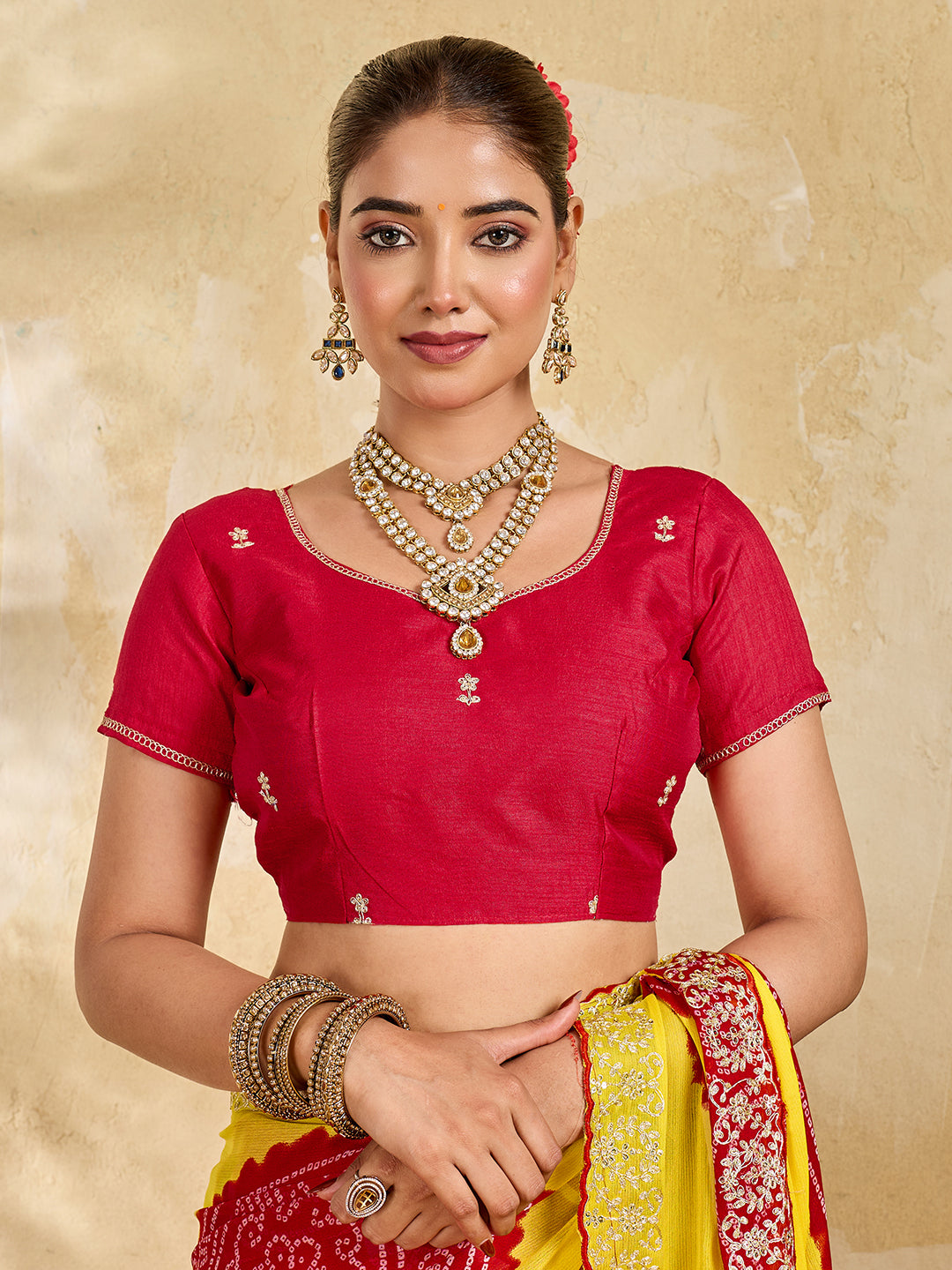 KcPc New Moss Chiffon Bandhani Style Saree with Pittan Work STL