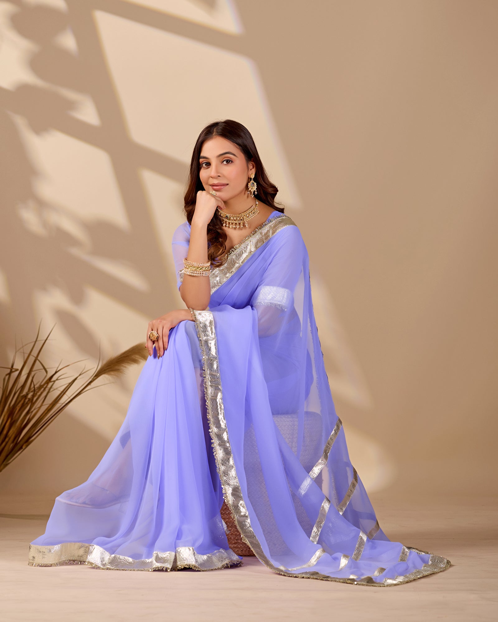 Buy New Designer Saree with Elegant Gota Border KcPc