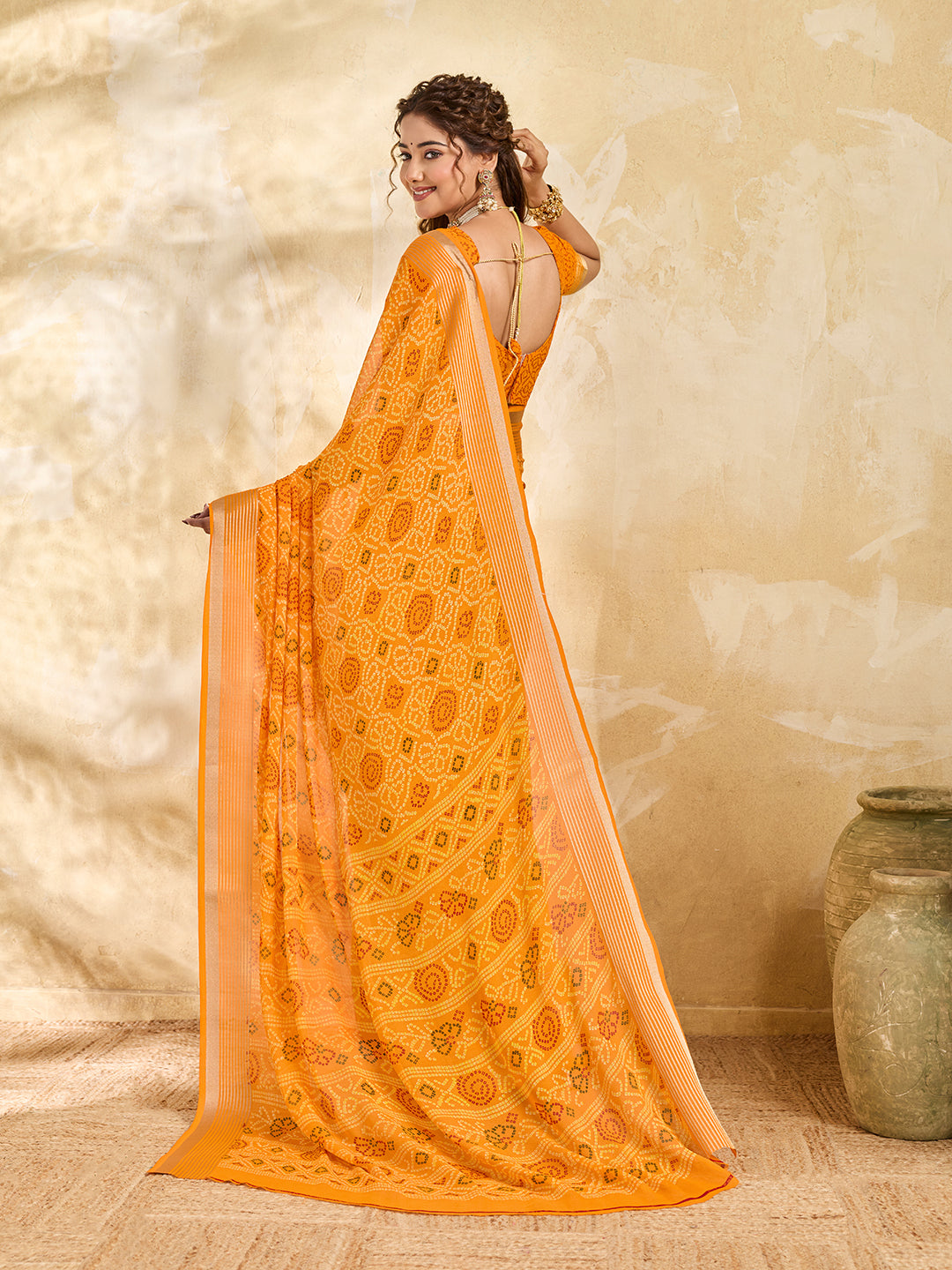 Buy Bandhani Style Saree KcPc
