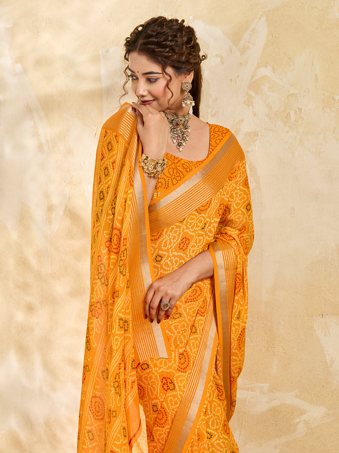 Buy Bandhani Style Saree KcPc