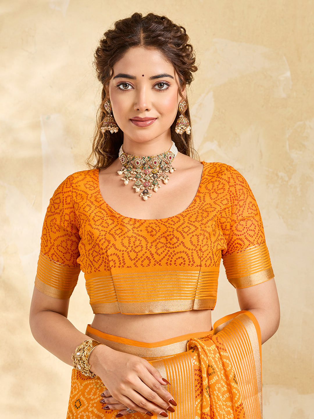 Buy Bandhani Style Saree KcPc