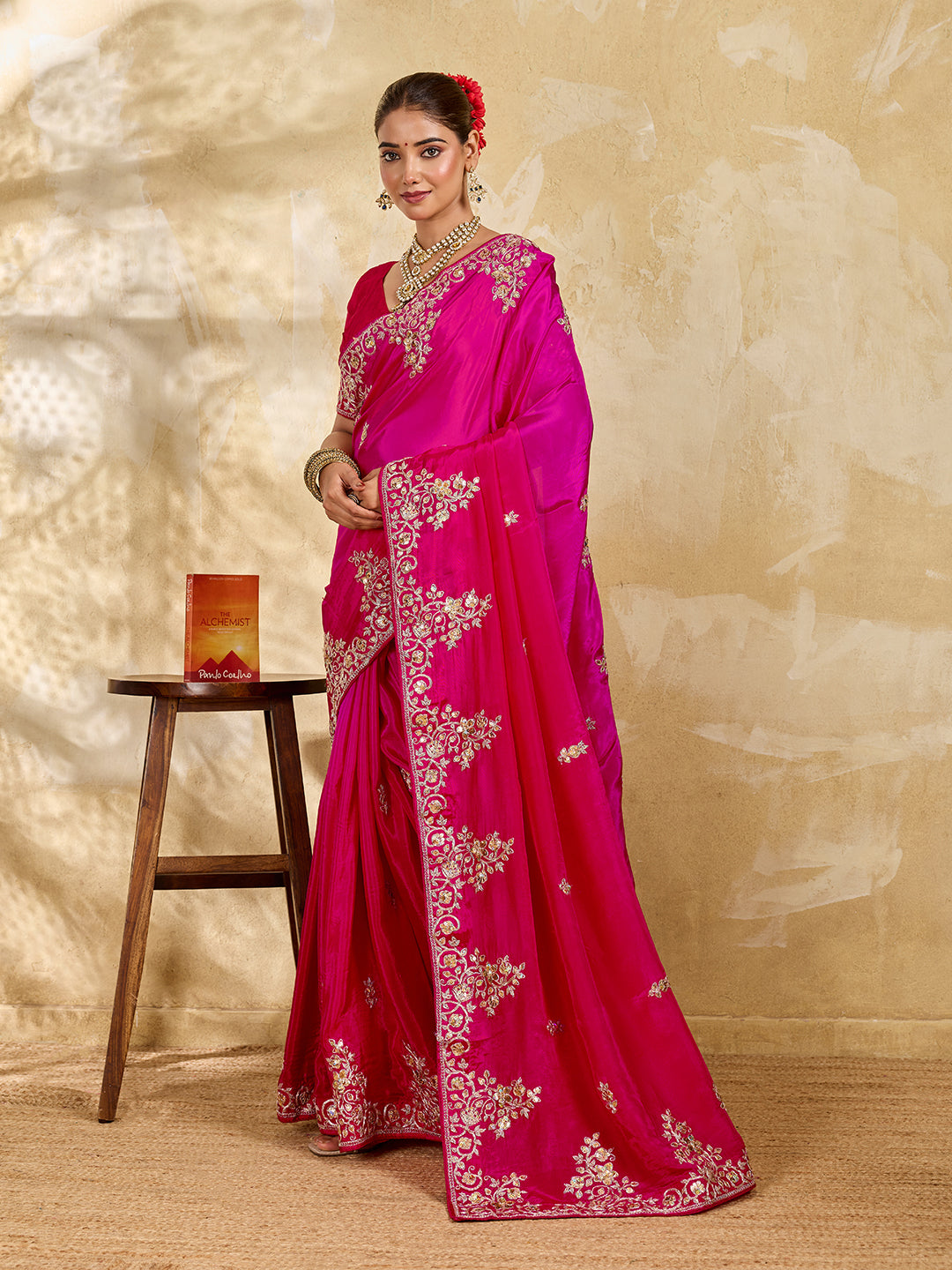 Buy New Premium Designer Saree With Embroidery Work KcPc