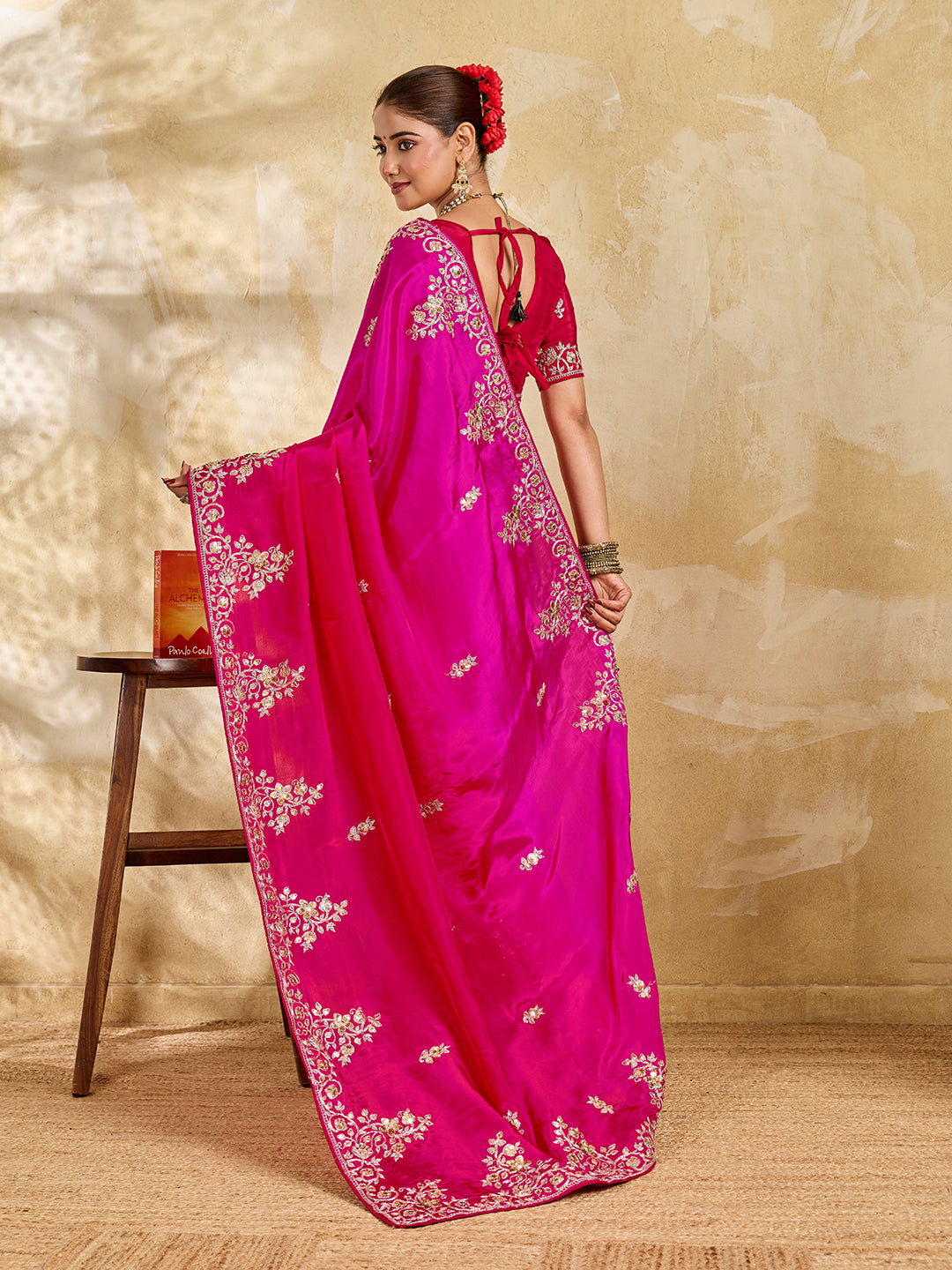 Buy New Premium Designer Saree With Embroidery Work KcPc