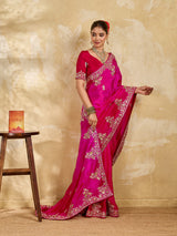 Buy New Premium Designer Saree With Embroidery Work KcPc