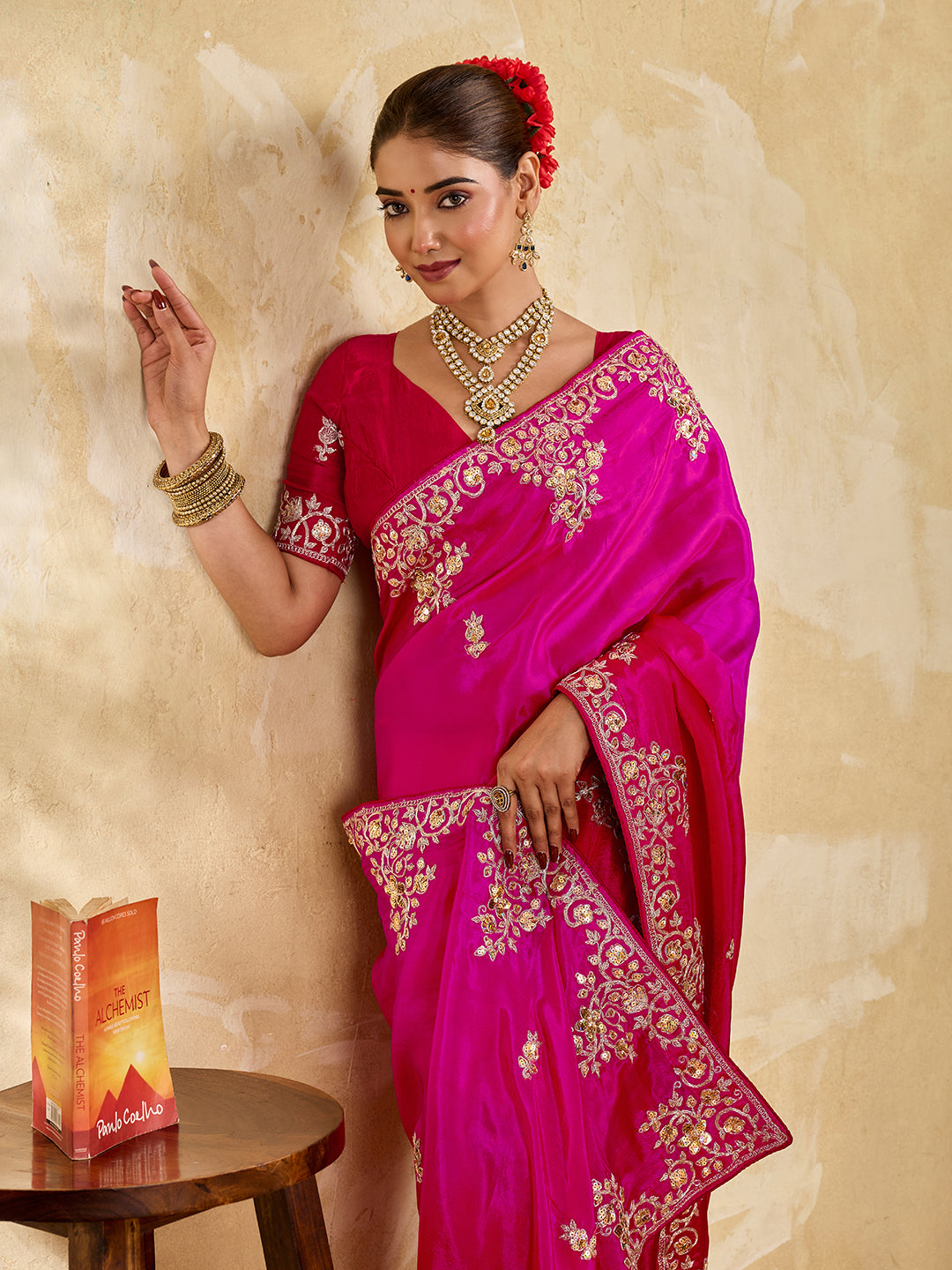 Buy New Premium Designer Saree With Embroidery Work KcPc