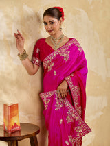 Buy New Premium Designer Saree With Embroidery Work KcPc