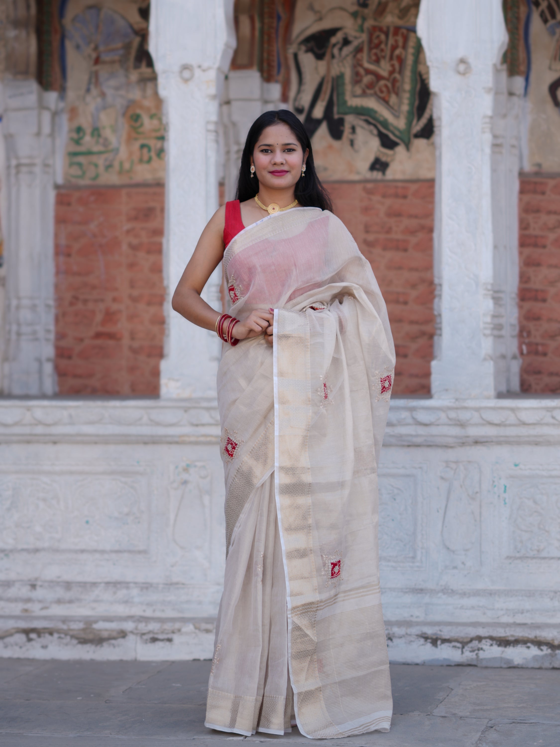 Buy New Traditional Banarasi Saree With Festive Wear Kcpc image 1