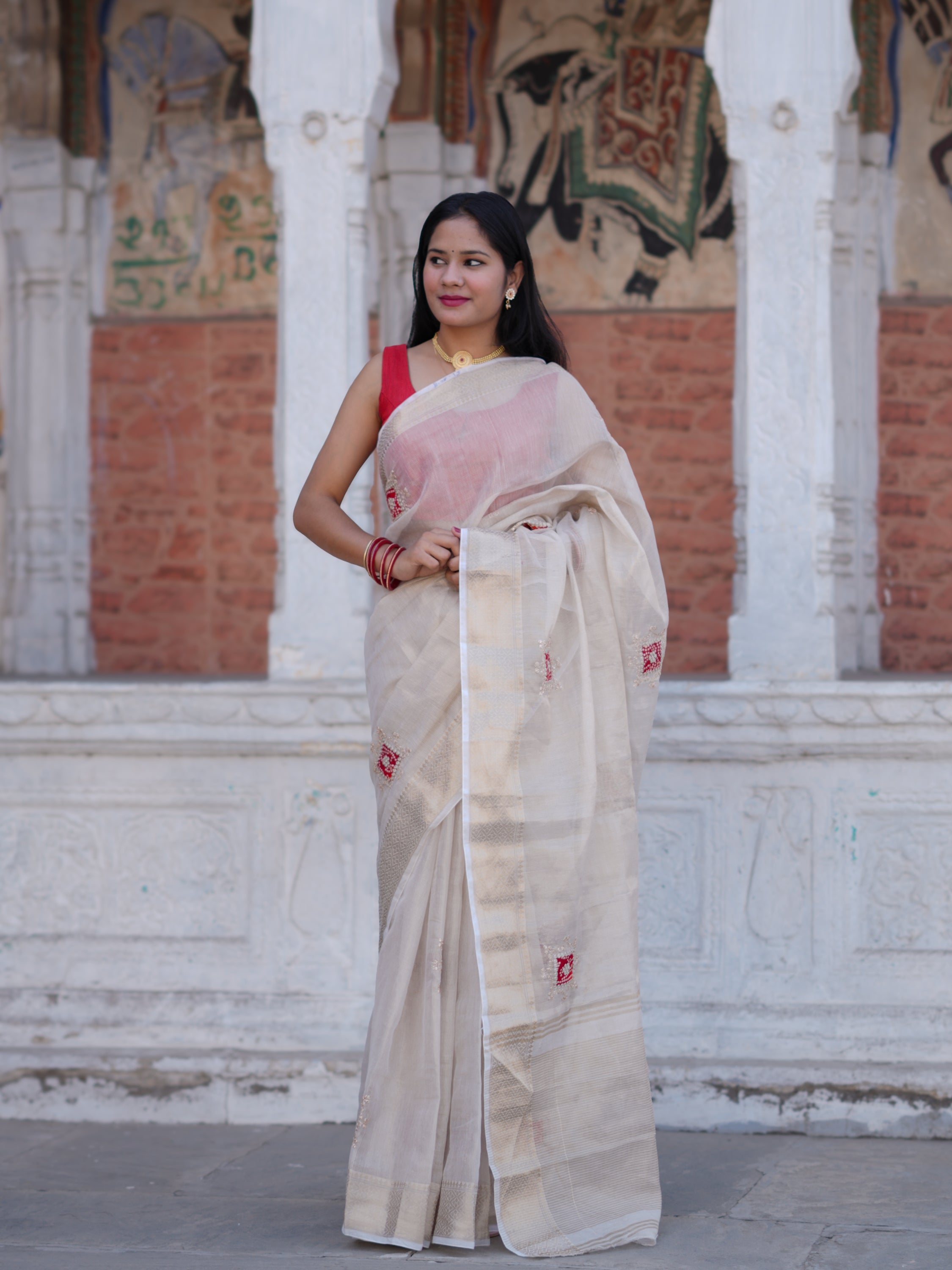 Buy New Traditional Banarasi Saree With Festive Wear Kcpc image 2